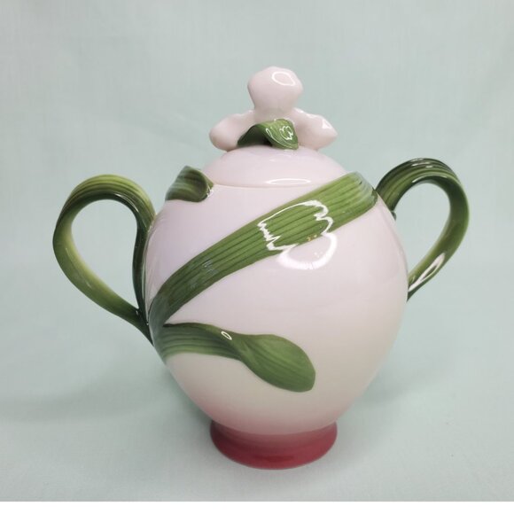 Franz Porcelain Sugar Bowl – Slipper Orchid Design FZ00278 - Picture 3 of 8